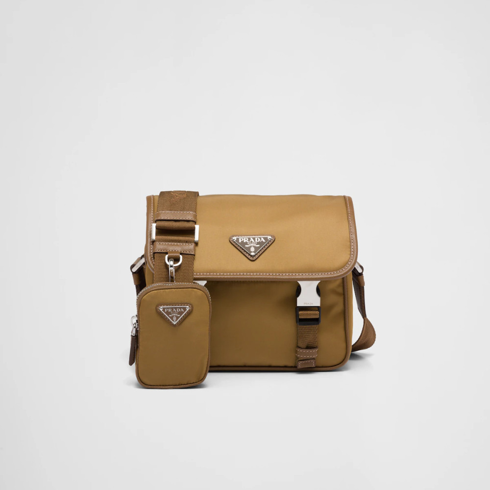 Re-Nylon and Saffiano leather shoulder bag Re-Nylon and Saffiano leather shoulder bag