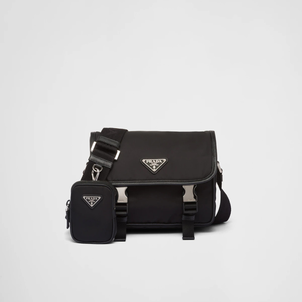 Re-Nylon and Saffiano leather shoulder bag Re-Nylon and Saffiano leather shoulder bag
