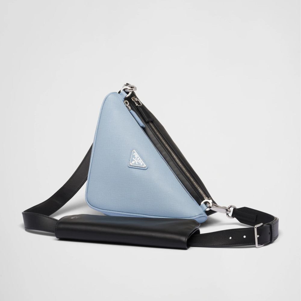 Saffiano leather and leather shoulder bag