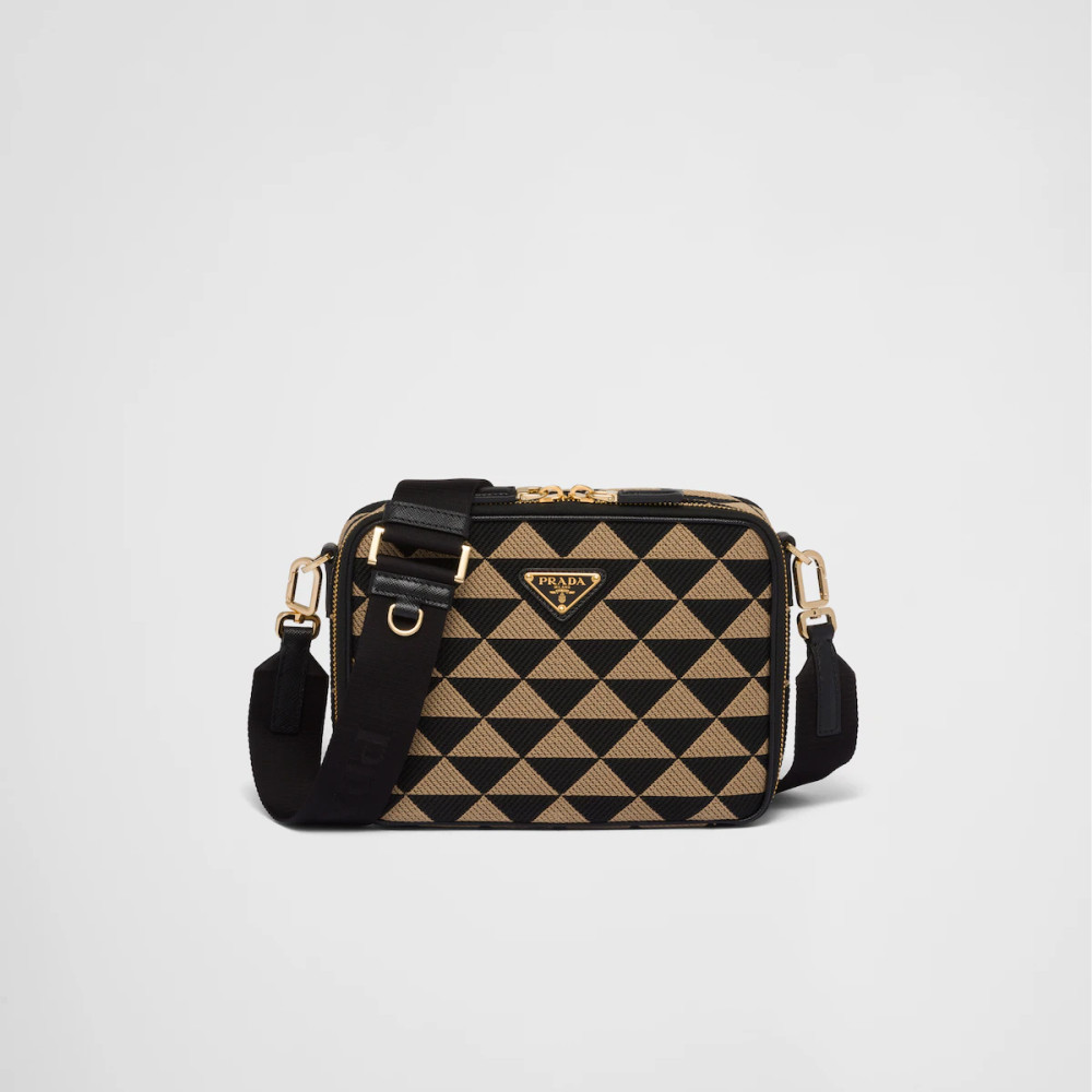 Prada Symbole embroidered fabric bag