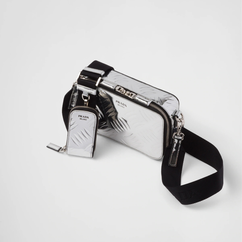 Prada Brique brushed leather bag with embossed motif