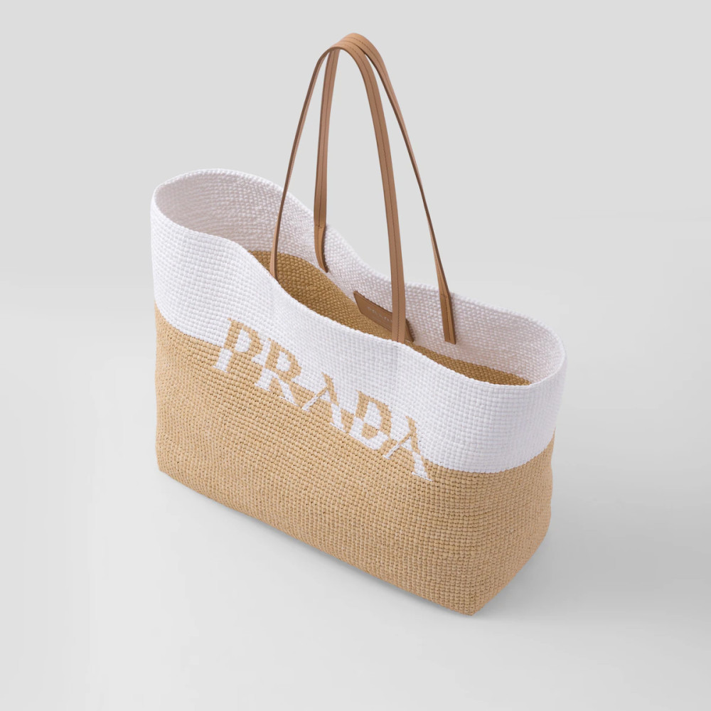Raffia and leather tote bag Raffia and leather tote bag