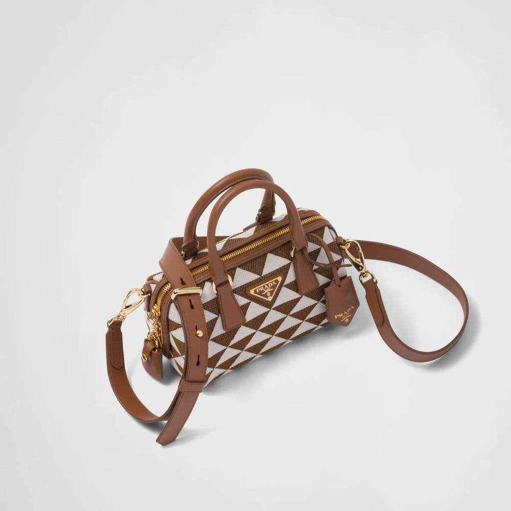Prada Symbole embroidered fabric top-handle bag Prada Symbole embroidered fabric top-handle bag