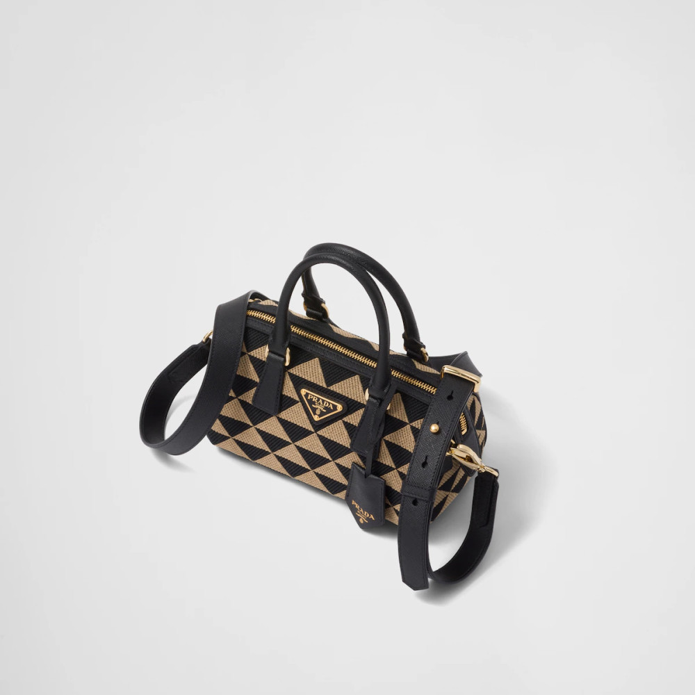 Prada Symbole embroidered fabric top-handle bag Prada Symbole embroidered fabric top-handle bag