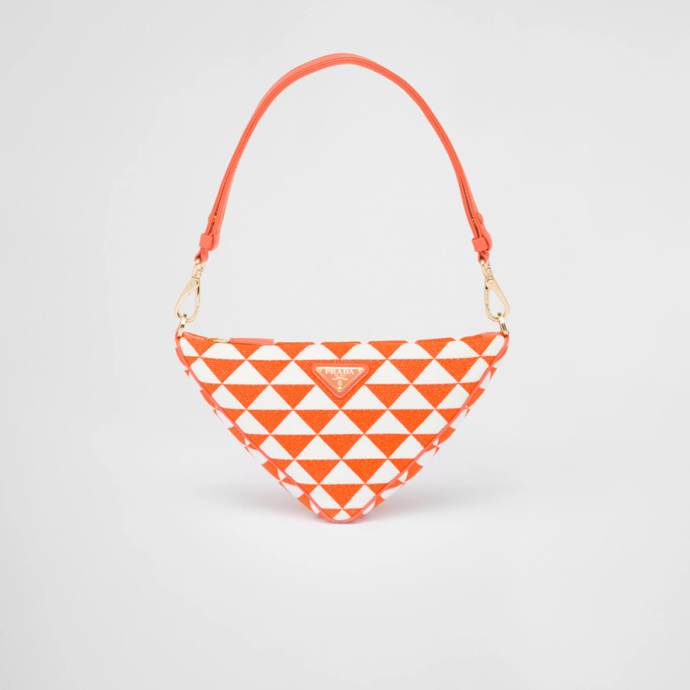 Embroidered jacquard fabric mini-bag Embroidered jacquard fabric mini-bag