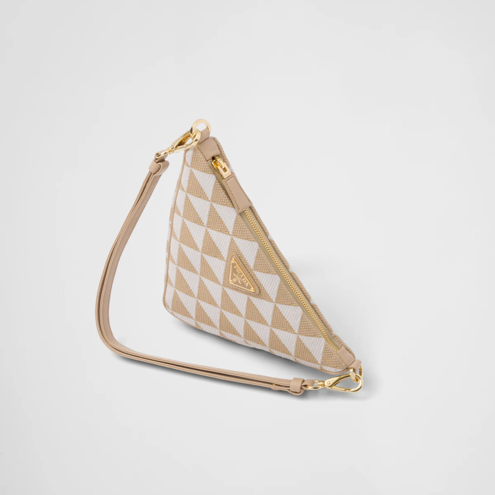 Embroidered jacquard fabric mini-bag