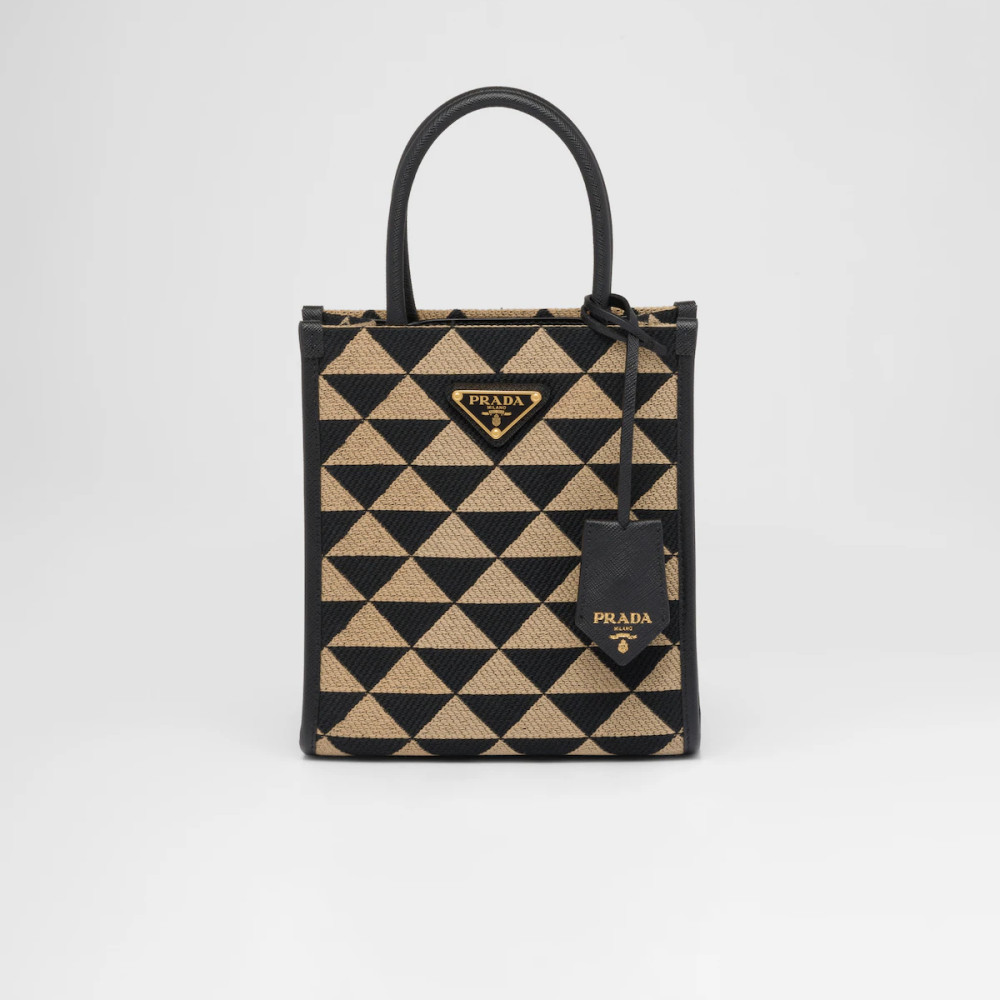 Prada Symbole embroidered fabric mini bag