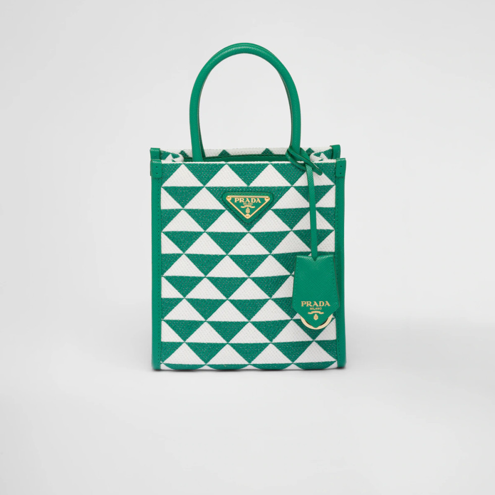 Prada Symbole embroidered fabric mini bag