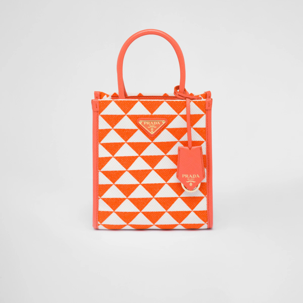 Prada Symbole embroidered fabric mini bag