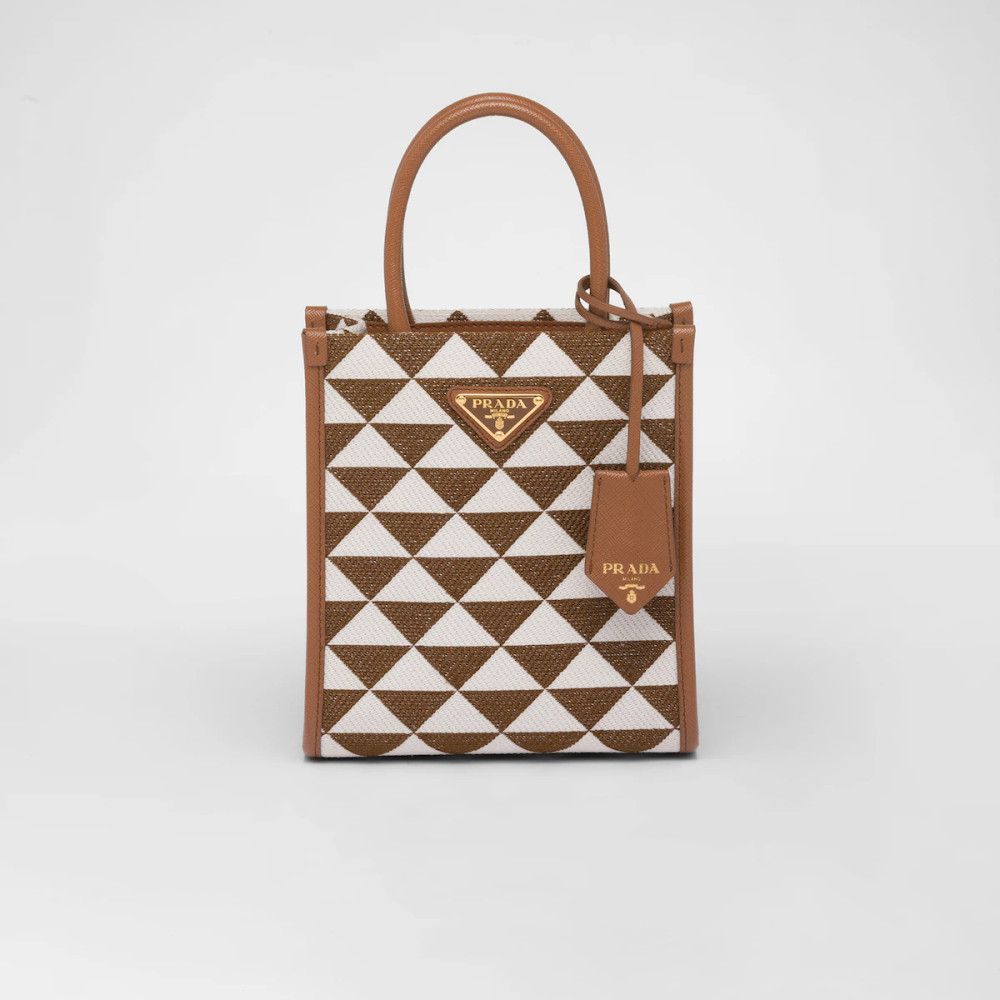 Prada Symbole embroidered fabric mini bag