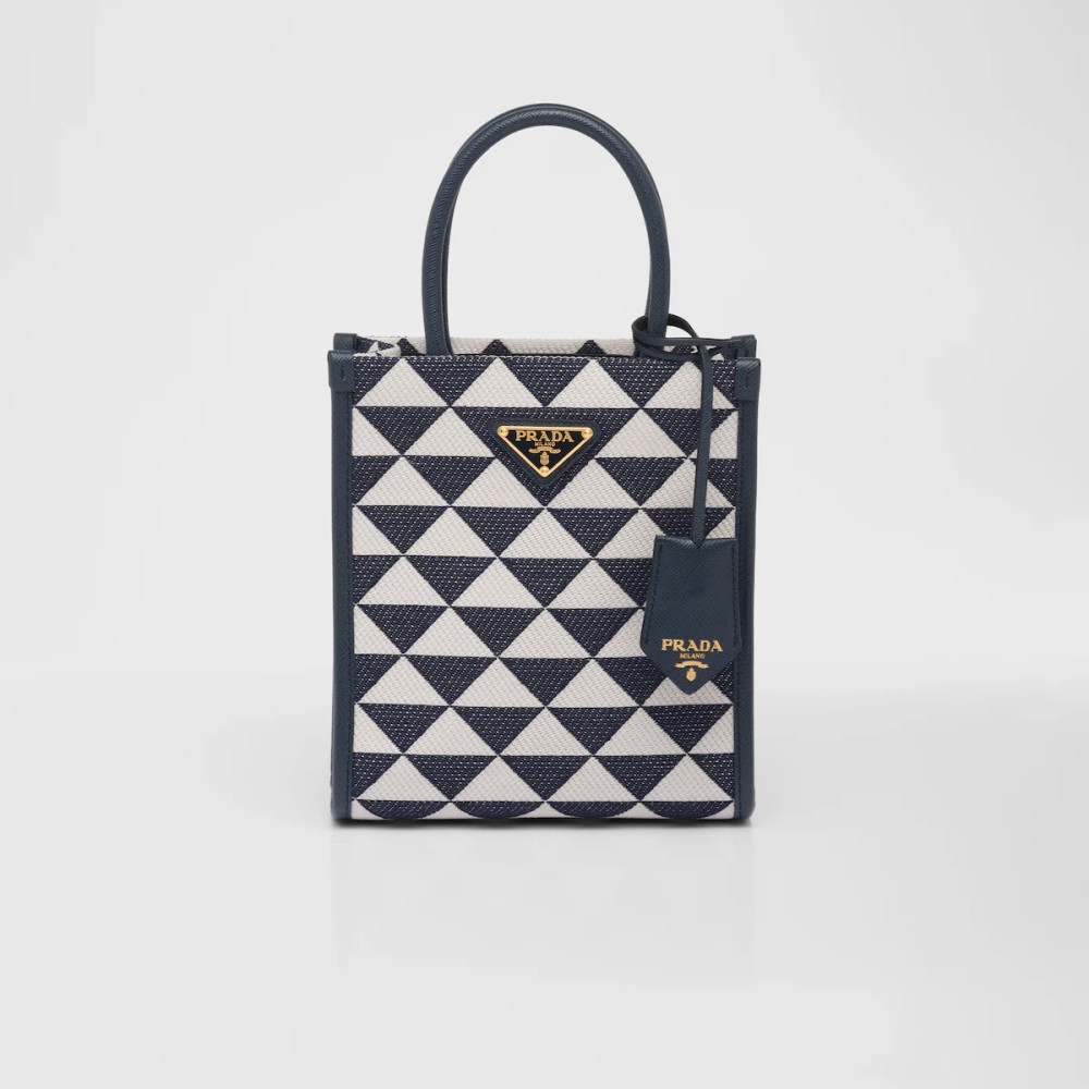 Prada Symbole embroidered fabric mini bag