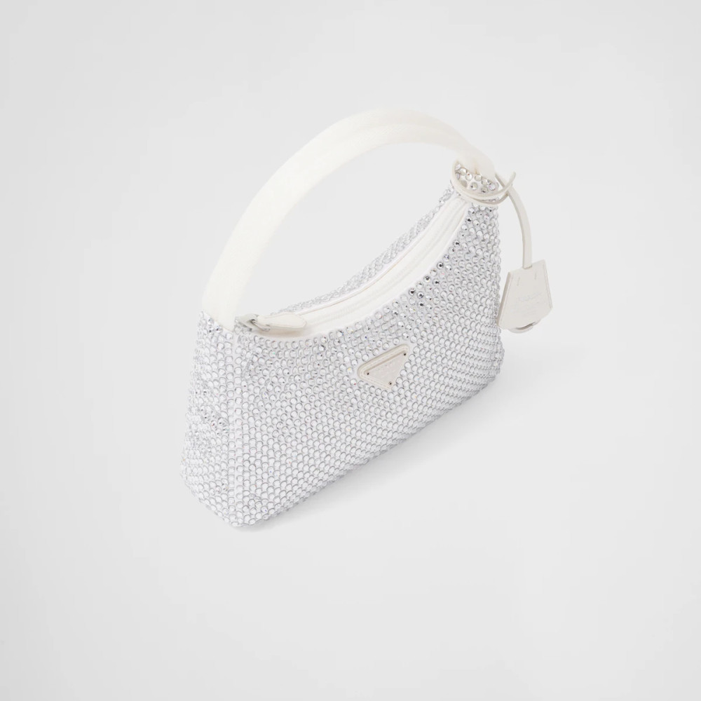 Satin mini-bag with crystals