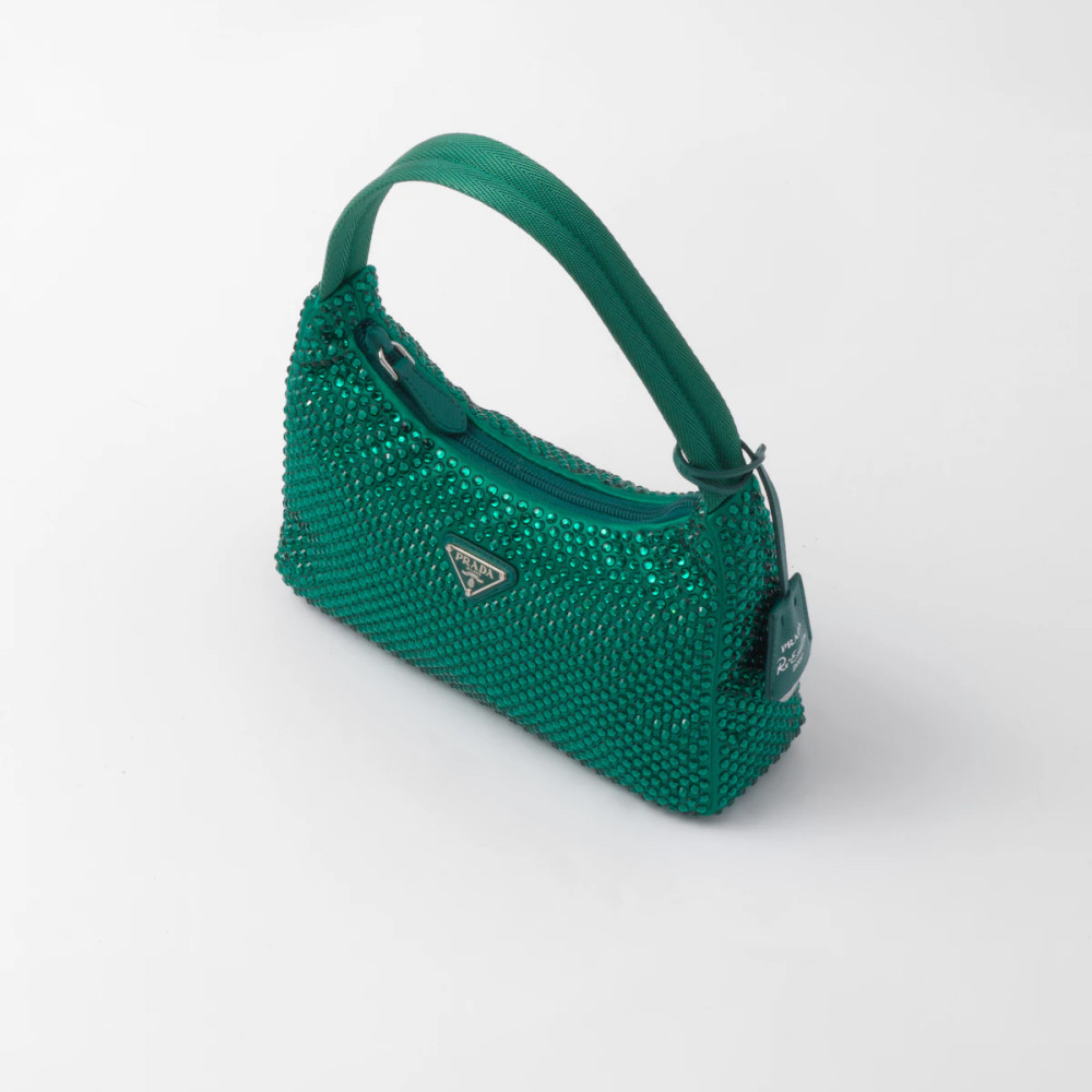 Satin mini-bag with crystals