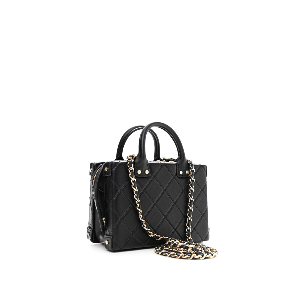 CHANEL SMALL STUDDED SQUARE VANITY CASE CHANEL SMALL STUDDED SQUARE VANITY CASE