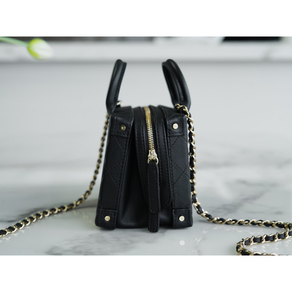 CHANEL SMALL STUDDED SQUARE VANITY CASE CHANEL SMALL STUDDED SQUARE VANITY CASE