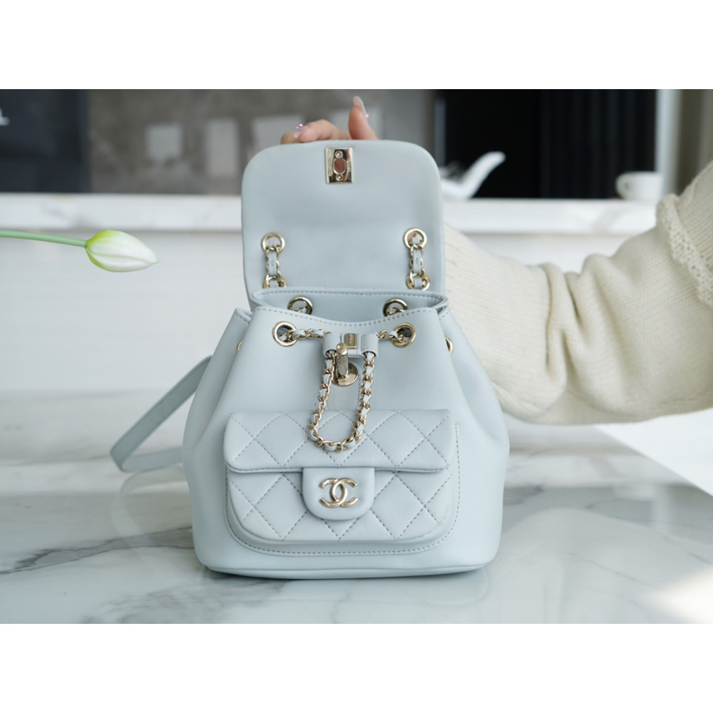 CHANEL SMALL DUMA POCKETS DRAWSTRING BACKPACK BAG